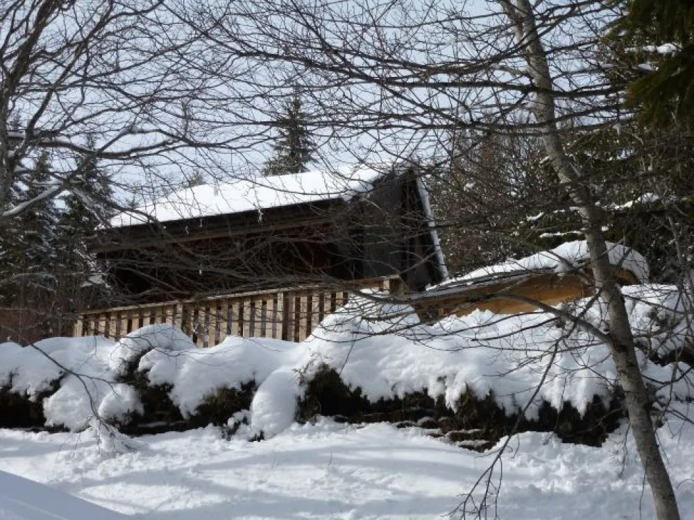 Le chalet d'Ania en hiver.