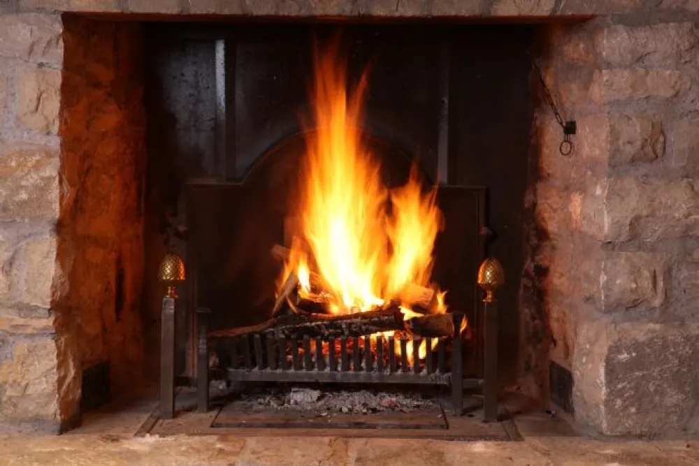 Chimney fire in the living room