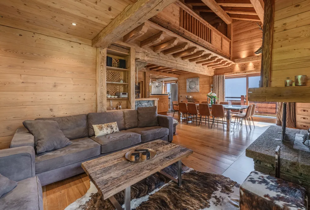 Chalet cocoon, demeure de luxe en vieux bois avec espace wellness