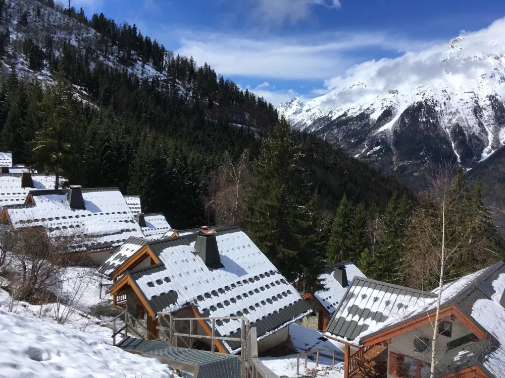 vue des chalets l'agassin est dans la rangée inférieure en lisière de foret 