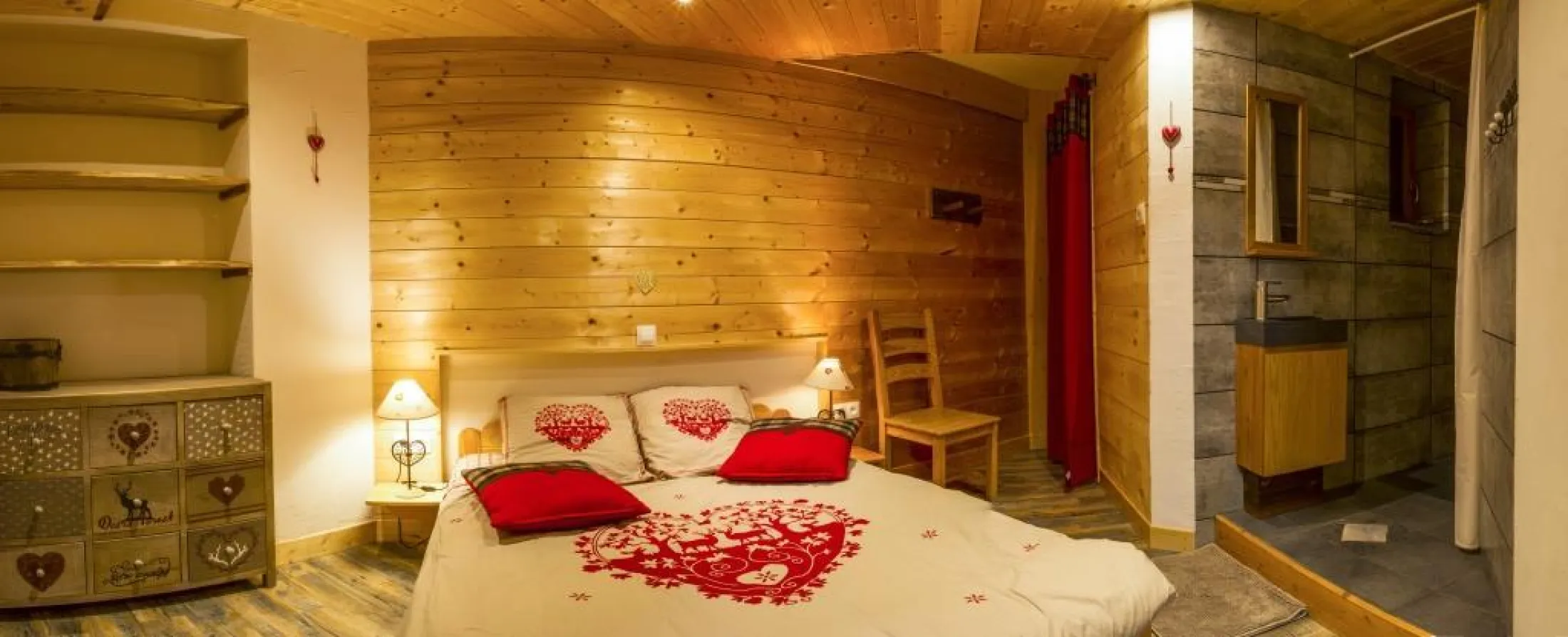  Panorama Chambre niveau 1
1 lit de 140 cm et douche privative