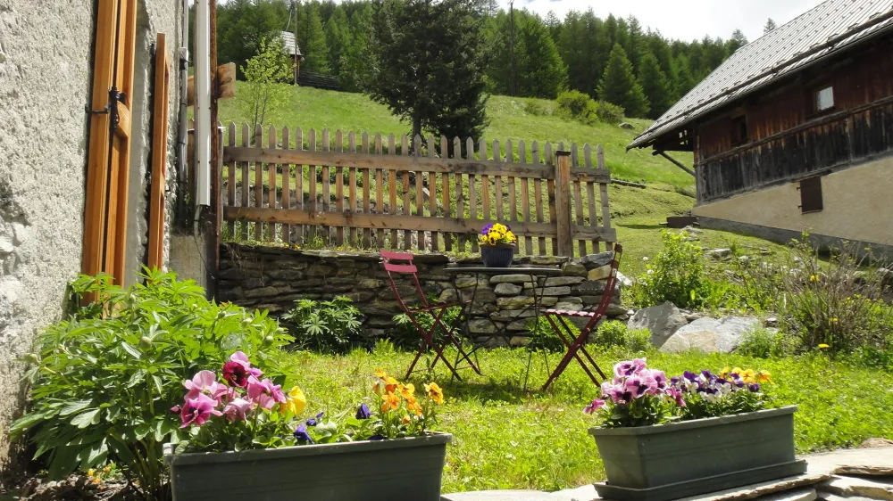 Petit jardin privatif devant la chambre "neuve" en ETE