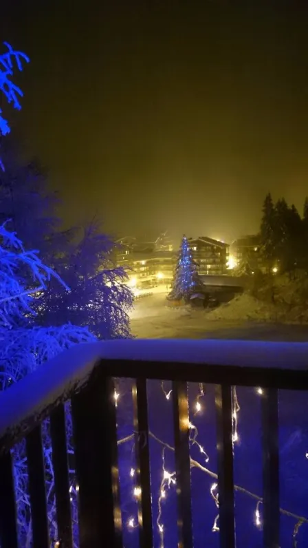 La vue d'un de nos balcons sur la station et la piste de ski !
