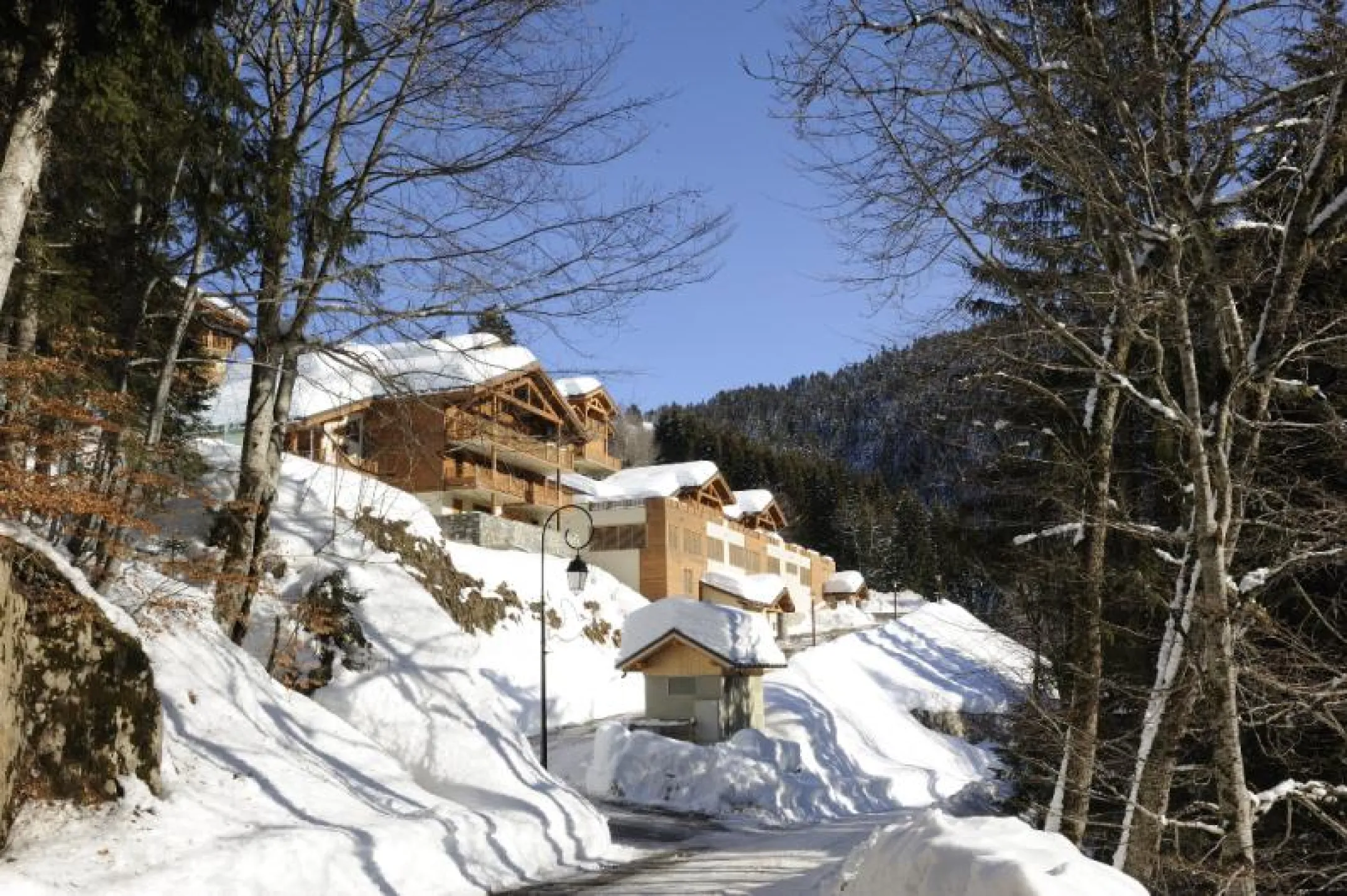 View of  "Les Chalets des Oursons" from the road.