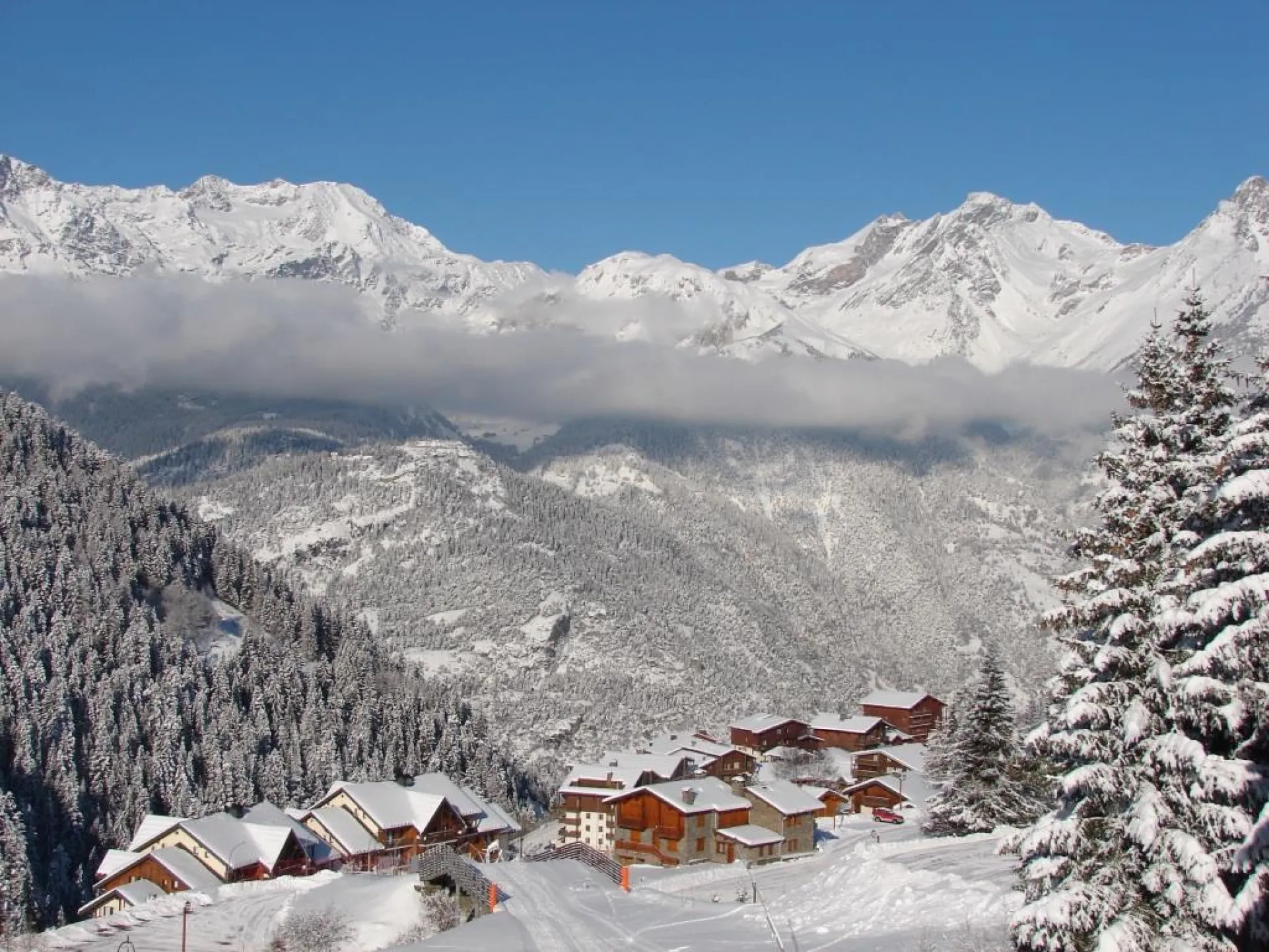 Vue de la station  en hiver