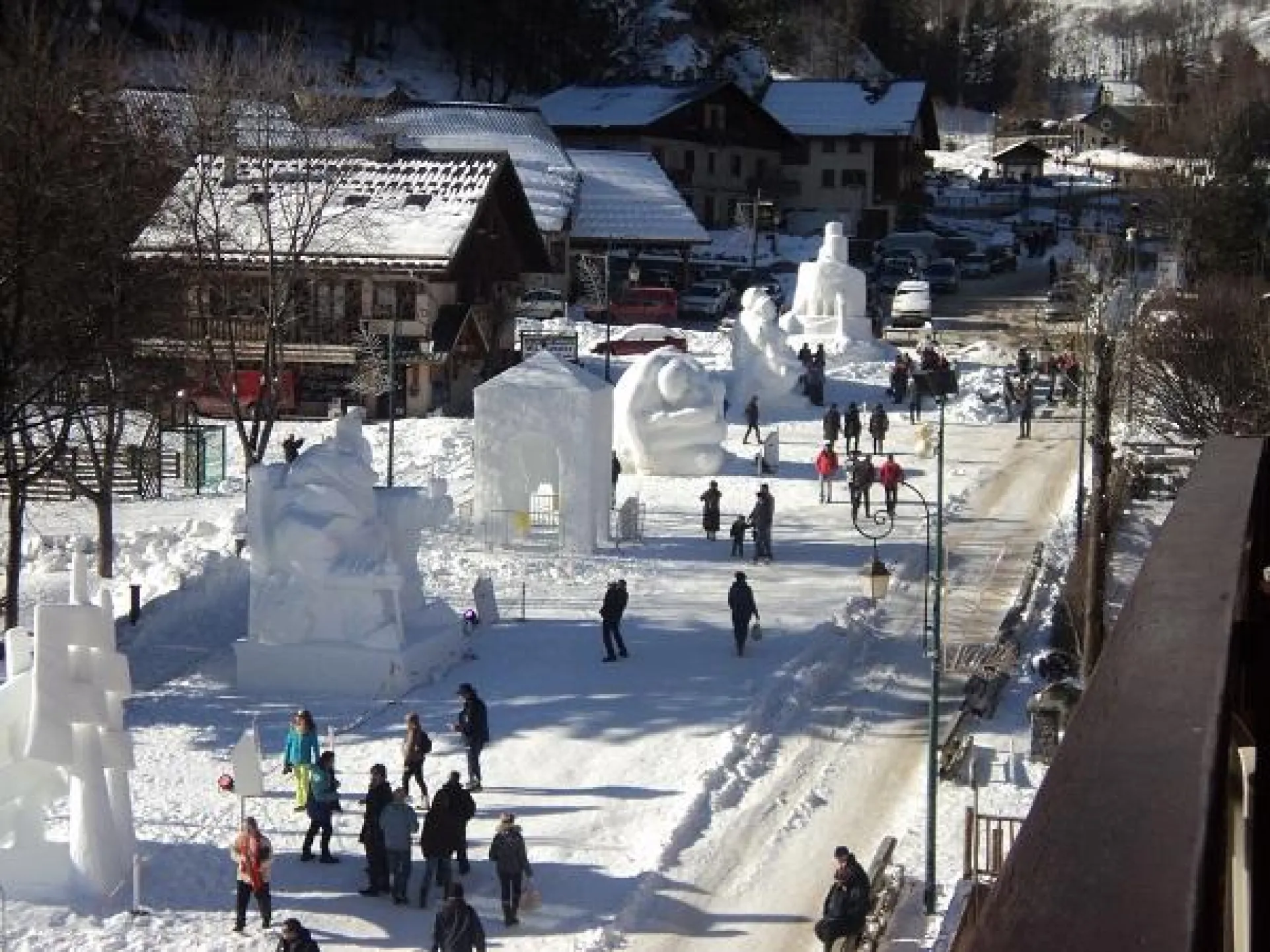 Vue du balcon pendant la semaine des sculptures de neige 