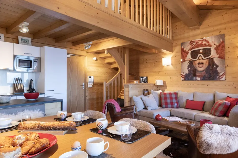 Chalet grivola triplex gentiane 100m², full services 4*, 3 chbr, 2 sdb/d, 3 balcons sud et 2 parkings