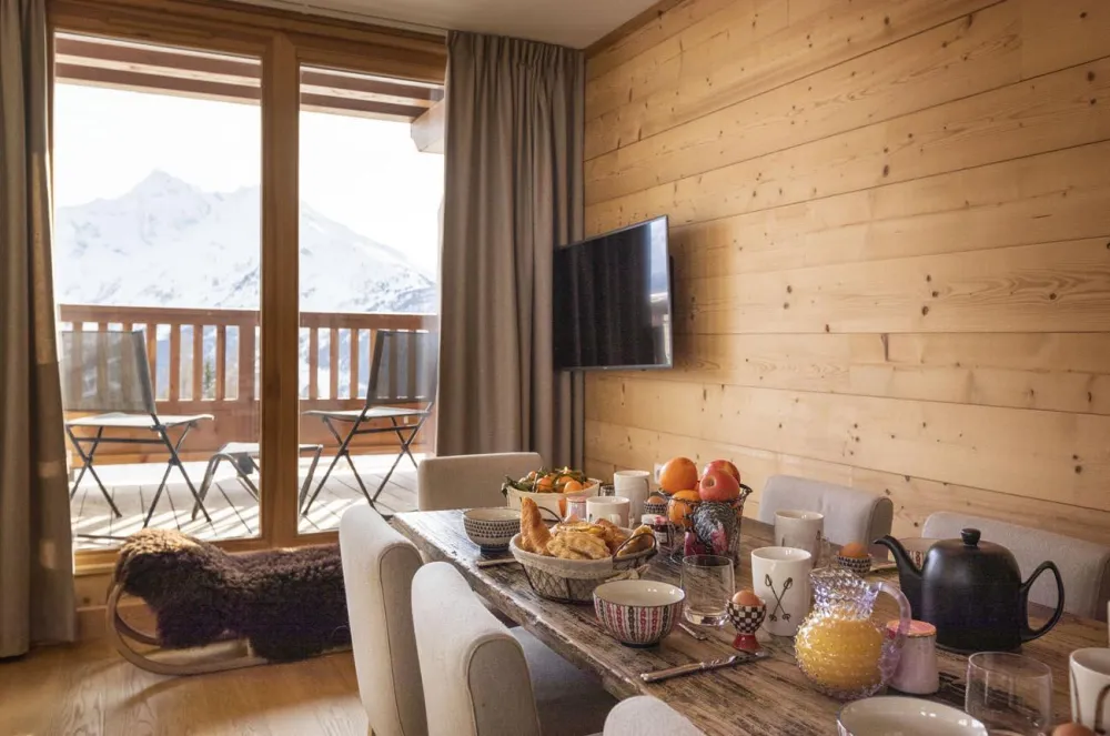 Chalet grivola appart edelweiss 110m², full services 4*, 3+1 chbr, 3 sdb/d, grande terrasse sud et 2 parkings