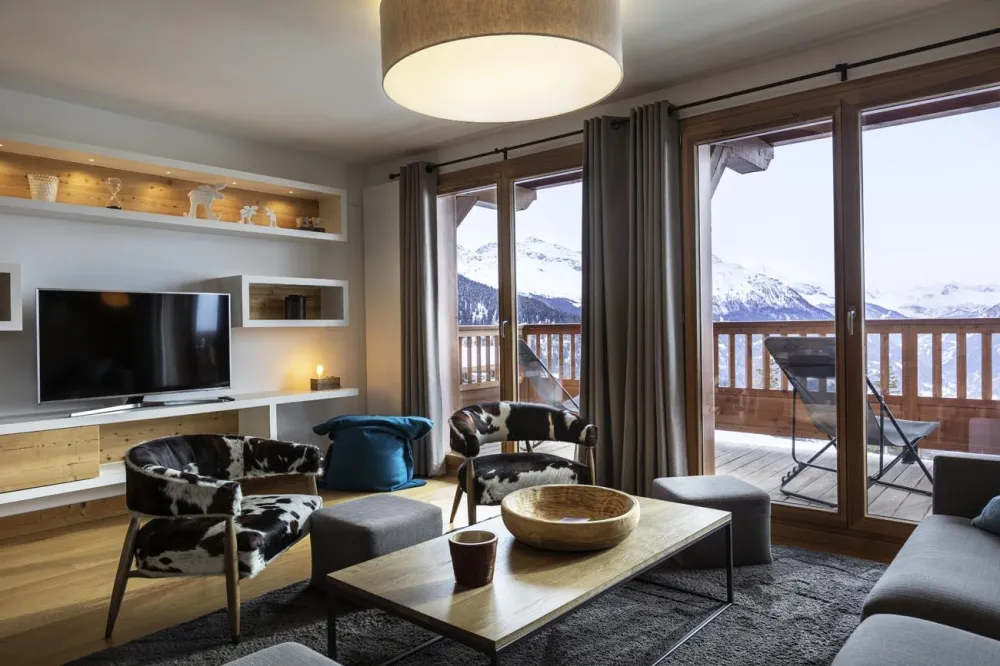 Chalet grivola appart digitale 130m², full services 4*, 4 chbr, 4 sdb/d, balcon sud et 2 parkings