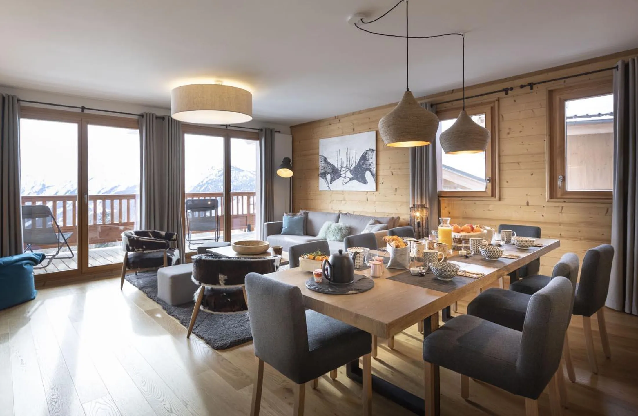 Chalet grivola appart digitale 130m², full services 4*, 4 chbr, 4 sdb/d, balcon sud et 2 parkings