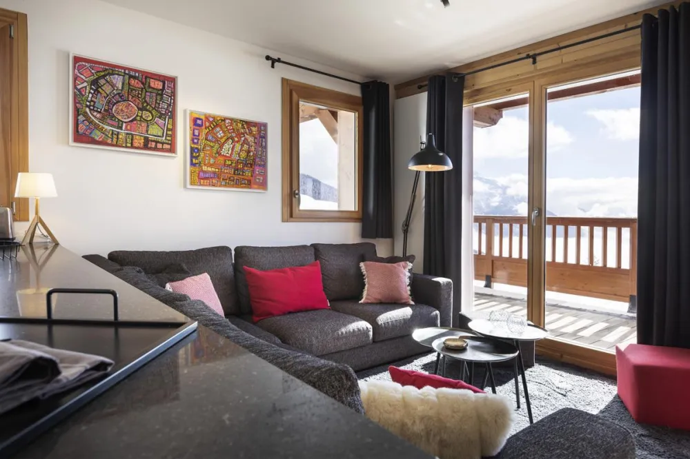 Chalet grivola appart muscari 110m², full services 4*, 4 chbr, 3 sdb/d, balcon sud et 2 parkings