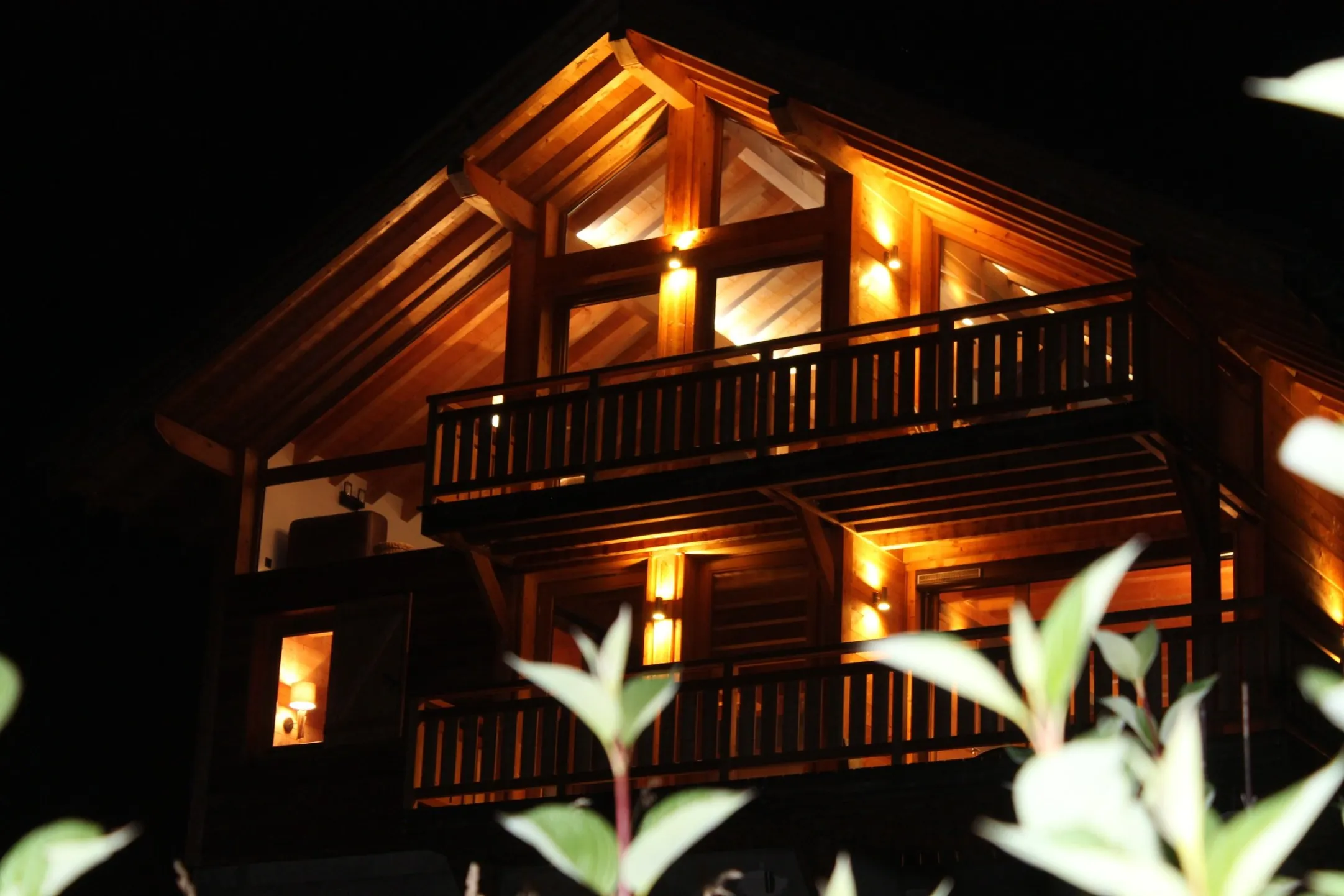 Vue Chalet de nuit