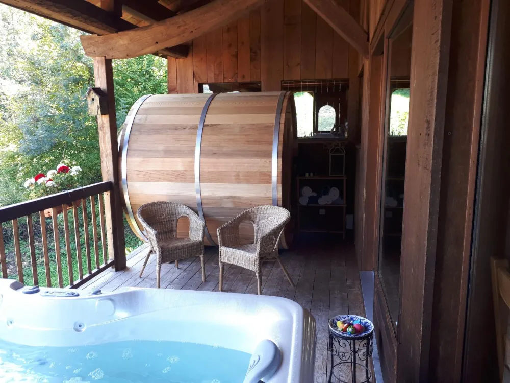 Sauna panoramique sur la terrasse Est