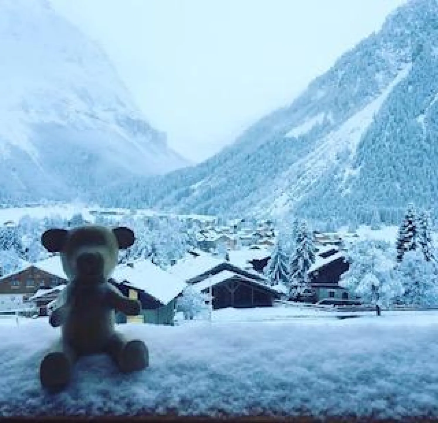 La vue des chambres le matin en hiver