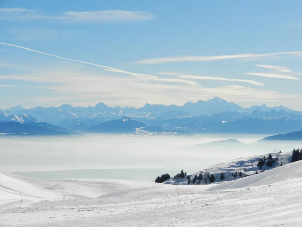 Vue sur le Mont Blanc (l'hiver)