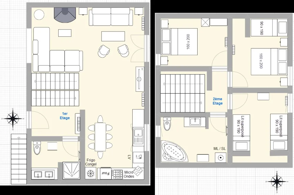 Plans 1er & 2ème étage Chalet Mountain Lodge