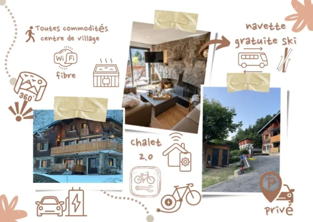 Chalet hygge saint-lary - centre / gîte comfort / ****  5d / 4 chbres  / 5 pièces - 95m²  / 12 pers/ spa - vue imprenable- accueil vélo - parking sécurisé avec bornes rech ve