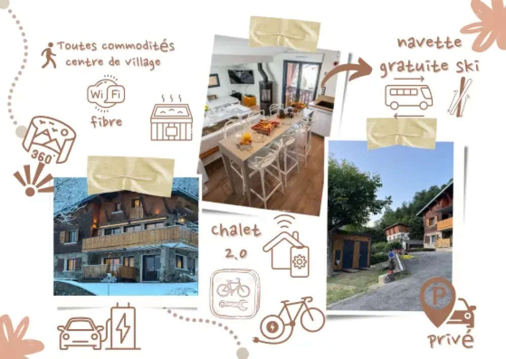 Chalet hygge saint-lary - centre / gîte cocoon / *** 5d /  3 chbres  / 4 pièces - 65m²  / 8 pers/ spa - vue imprenable- accueil vélo - parking sécurisé avec bornes rech ve