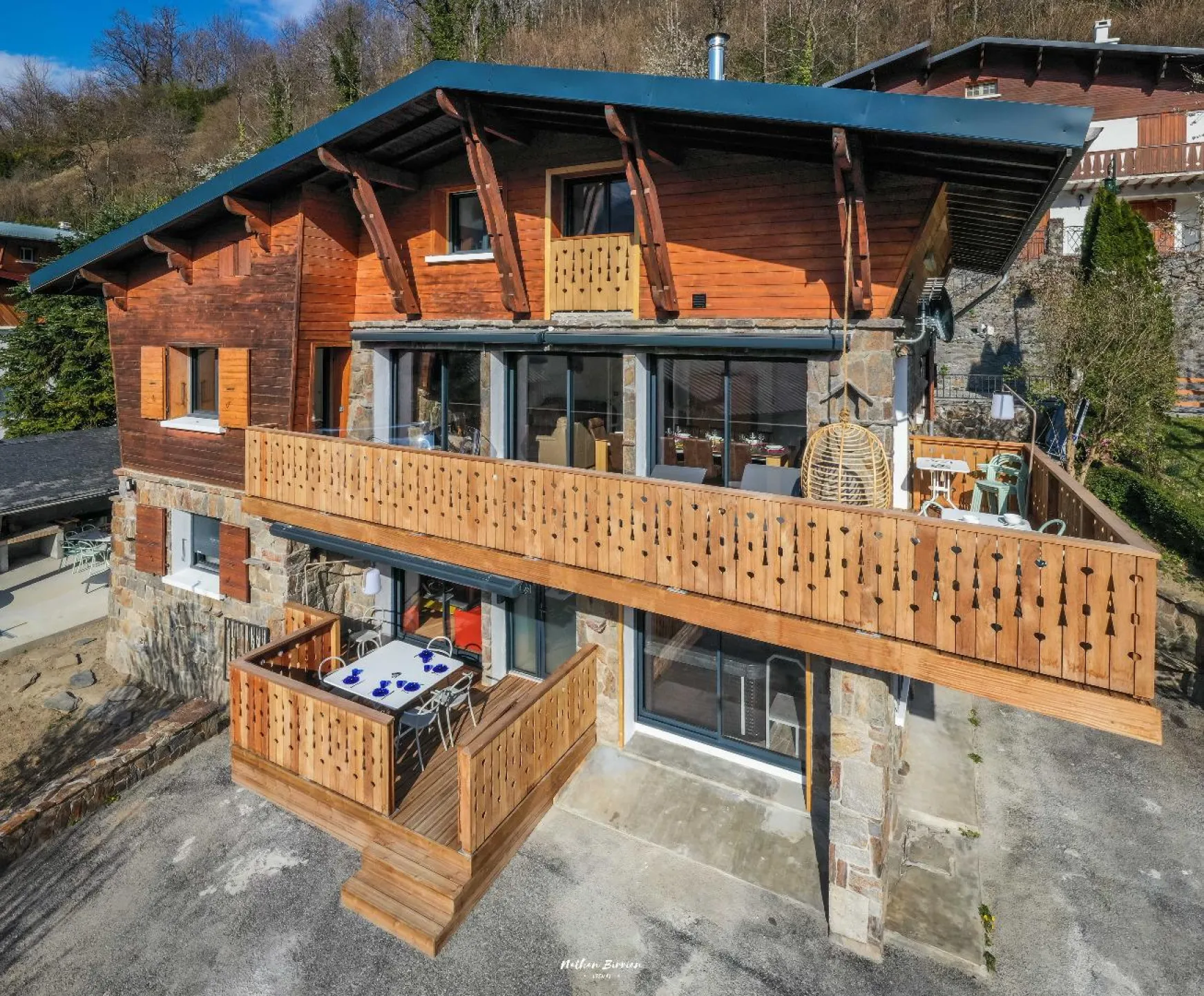Vue d'ensemble du chalet Hygge: Cosy en rez-de-jardin, Comfort en rez-de-chaussée, Cocoon en mansarde