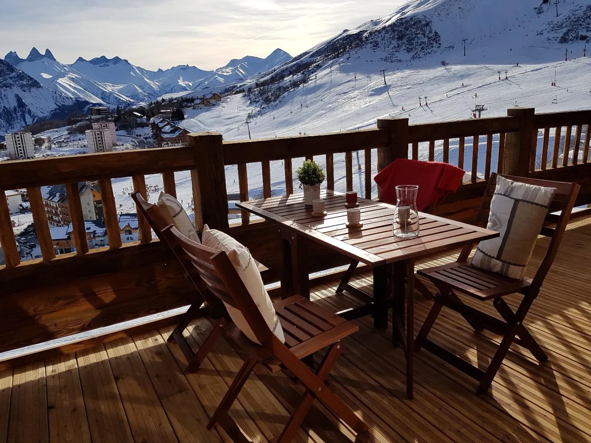 Vue de la terrasse - directement sur les pistes