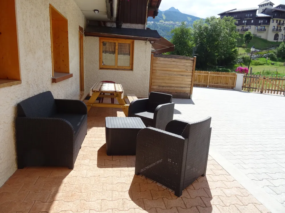 salon de jardin en été