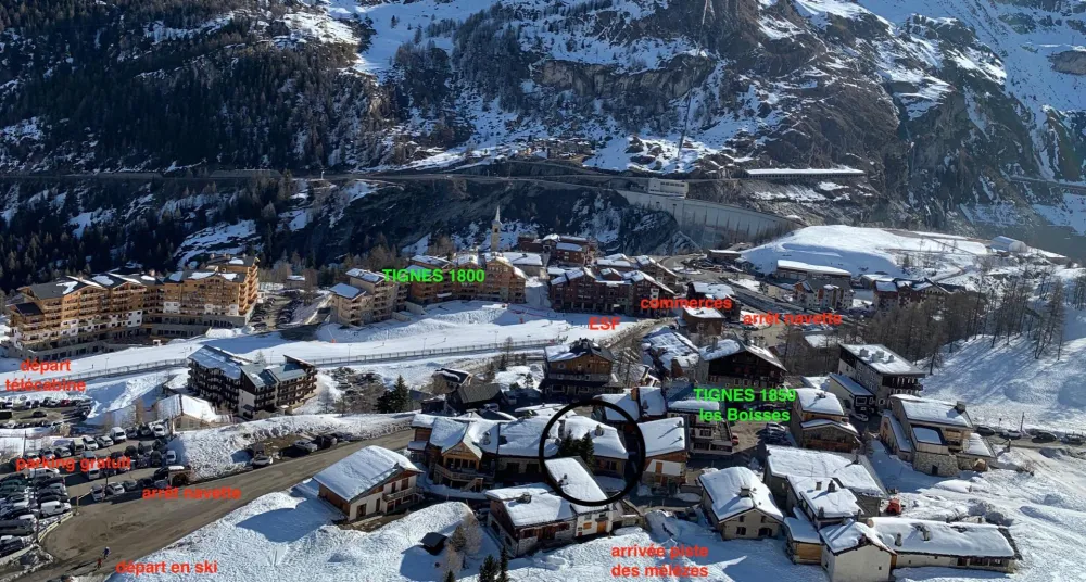 vue du village de Tignes les Boisses - 1800