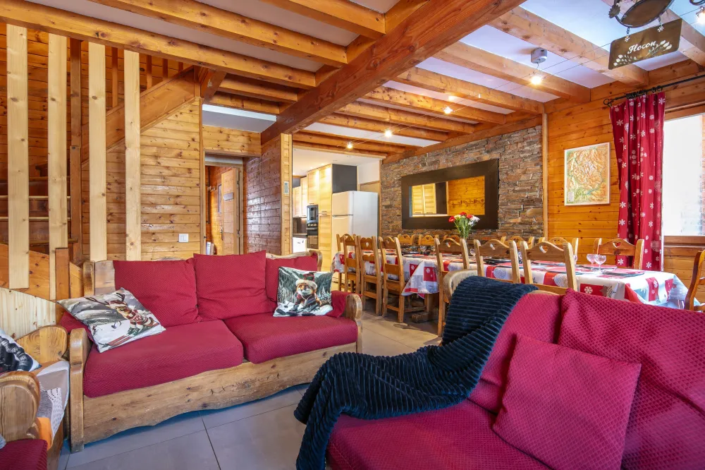 Chalet flocon, skis aux pieds : 5 ch.  12/14 pers.