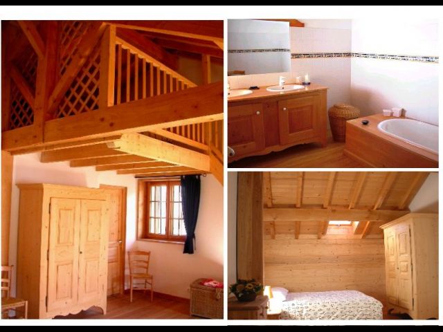 Deux des chambres du 1er étage avec une mezzanine.