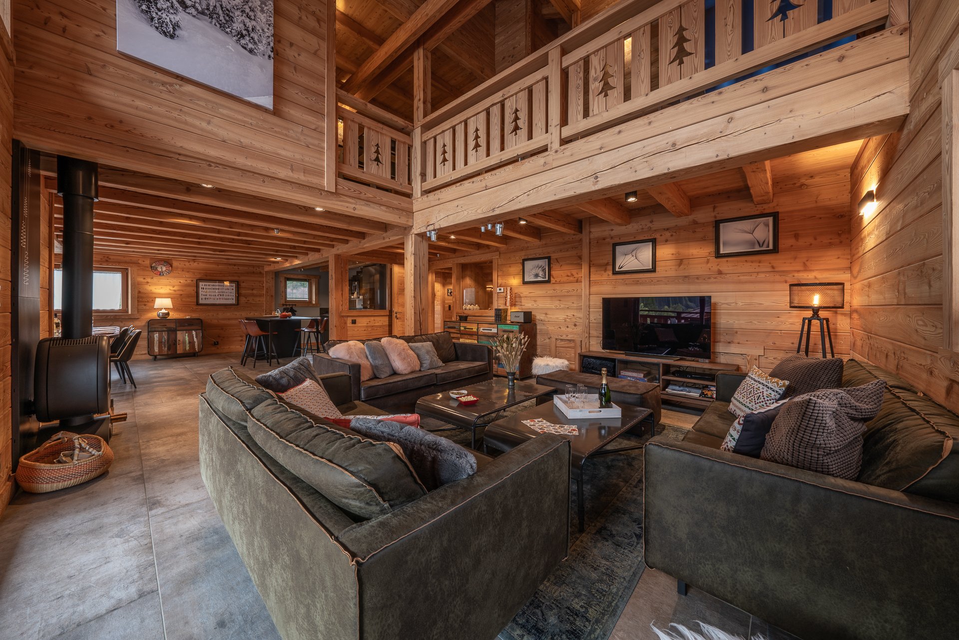 Salon  Chalet Cosy Serre Chevalier le Mélézin