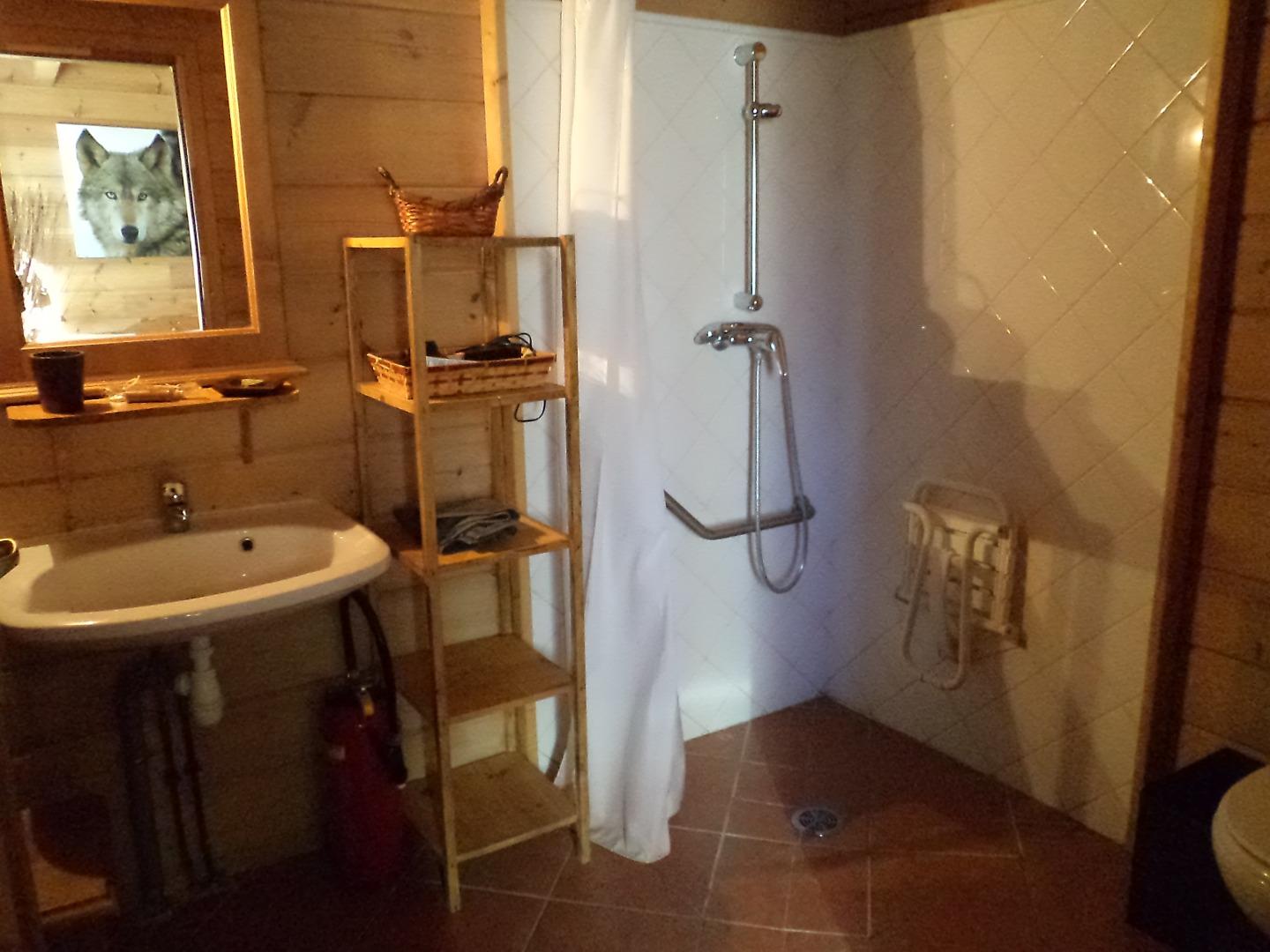Salle d'eau au rez-de-chaussée avec accès handicapé + toilette
