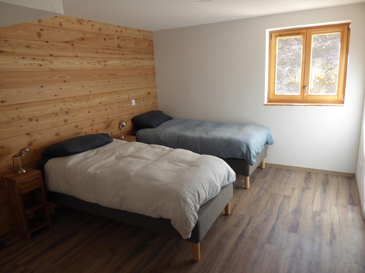 la Chambre 3 avec sa vue sur les pistes
