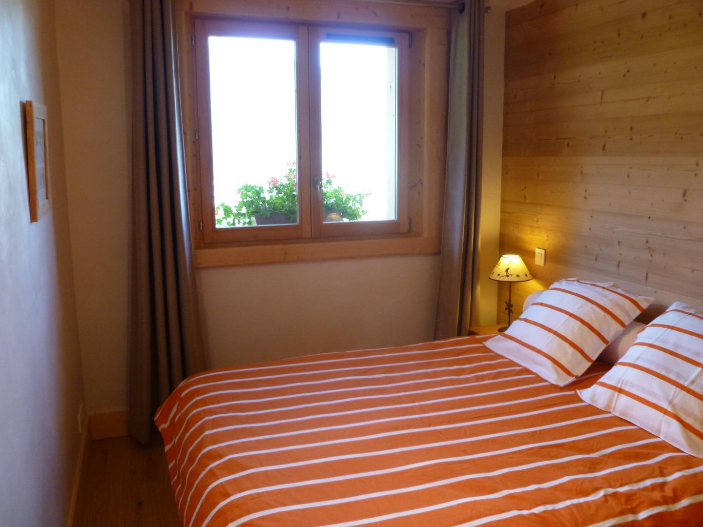 chambre avec grand lit 160x200 , beau placard rangement . Linge lit fourni
convient pour 2 adultes 