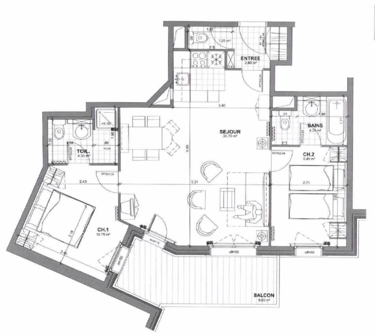 Spacious ski-in ski-out 4-6 pax, 161 Sources de Marie, Arc 1950