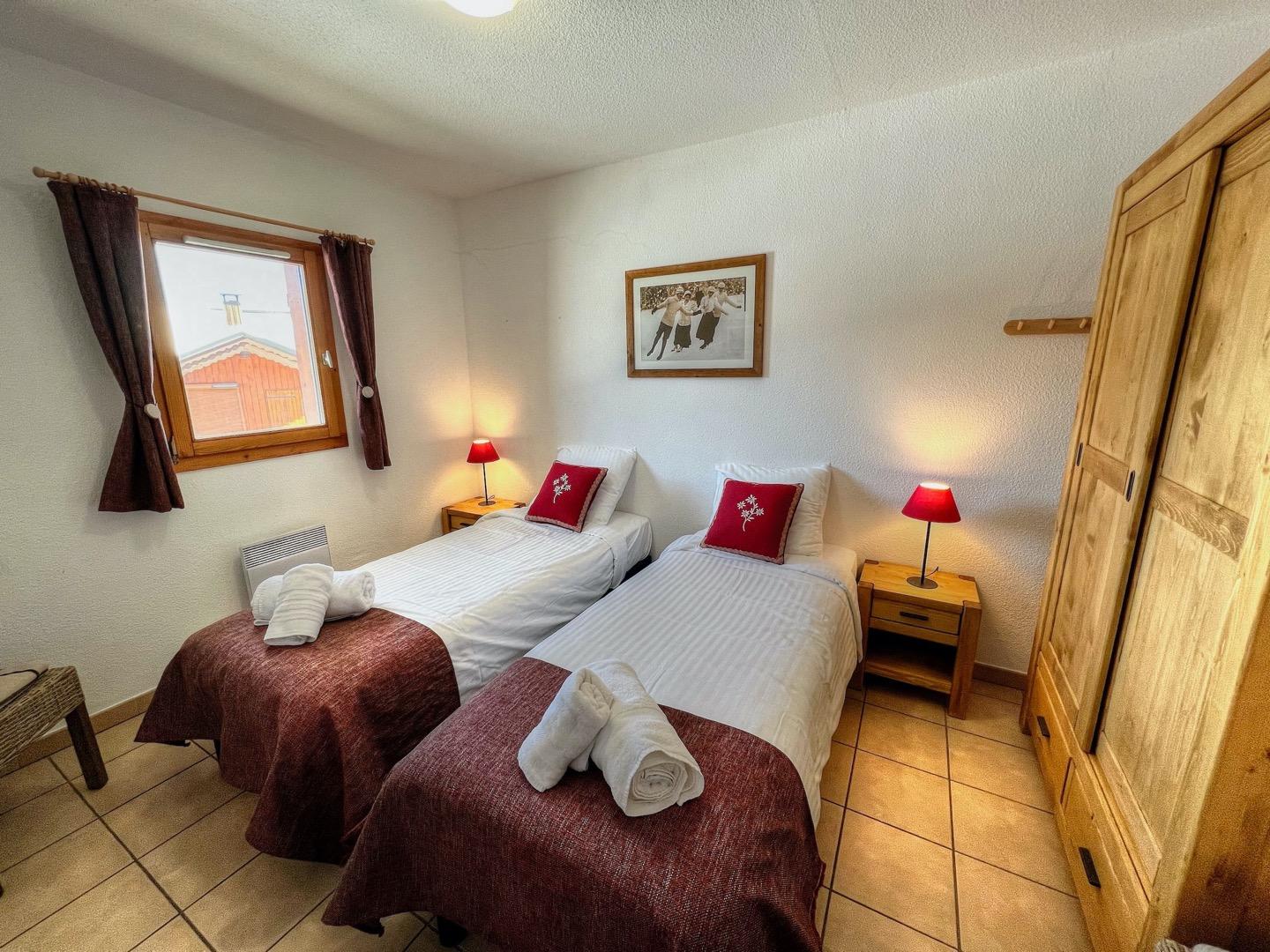 Chambres avec 2 lis simple