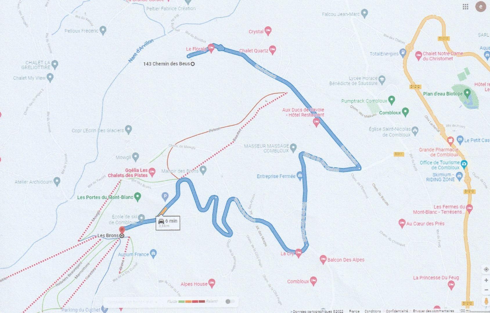 Plan d'accès aux pistes (100kms) - A 7mn en voiture. Téléski du Bouchet à 500m du chalet (ouvert pendant les vacances scolaires de février et si enneigement suffisant)