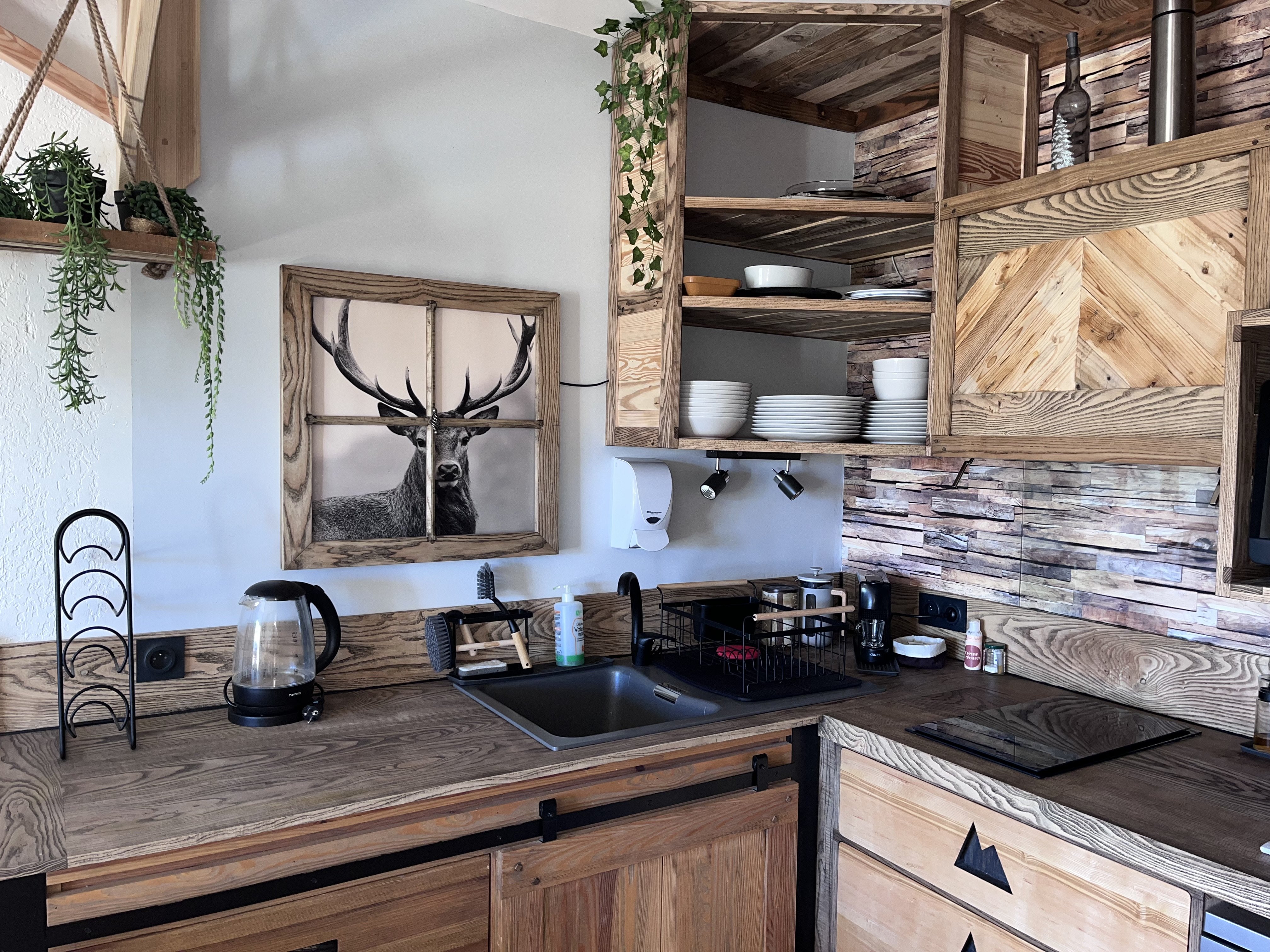 A la nuit : SUPERBE T2 classé 3***  façon CHALET de MONTAGNE rénové BOIS MASSIF-Tout confort-TOUT ÉQUIPÉ + WIFI FIBRE gratuit et illimité