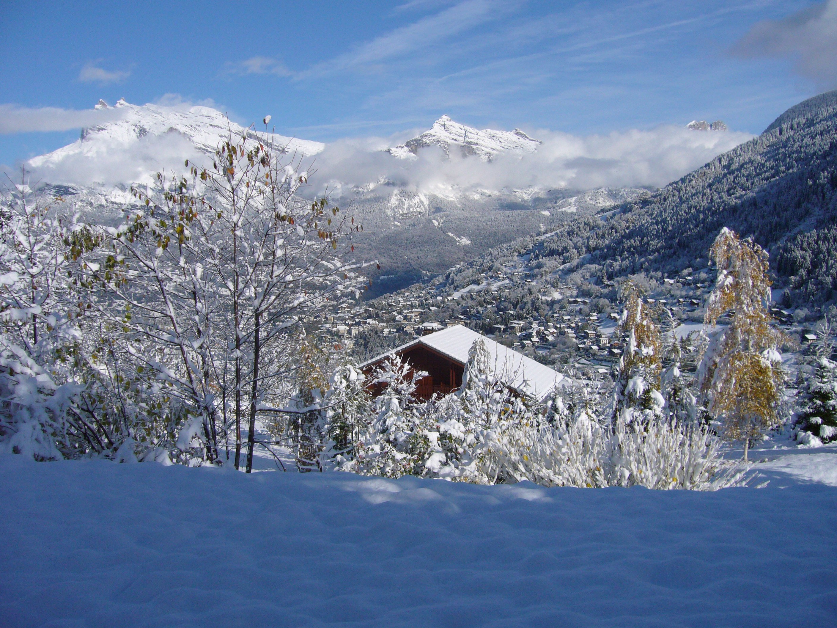 Paysage enneigé sur Saint Gervais