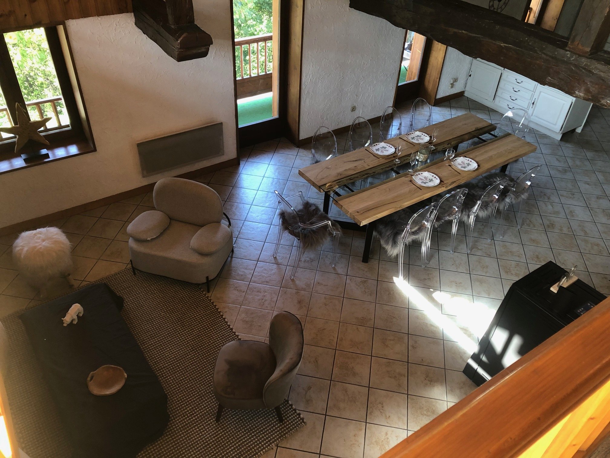 Vue plongeante du duplex.