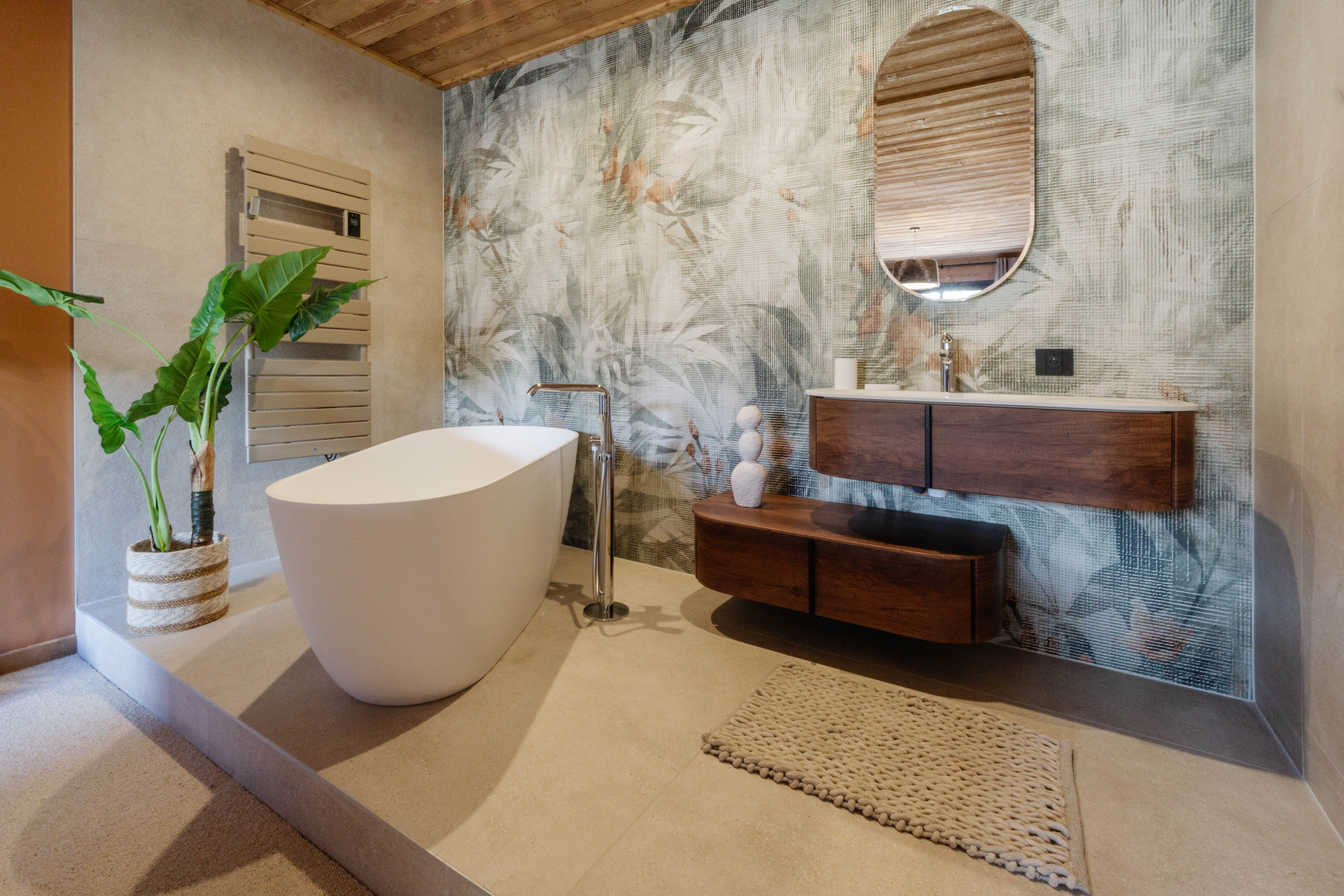 Salle de bain de la chambre avec 1 lit double, Suite "La Lauzière", 1er étage