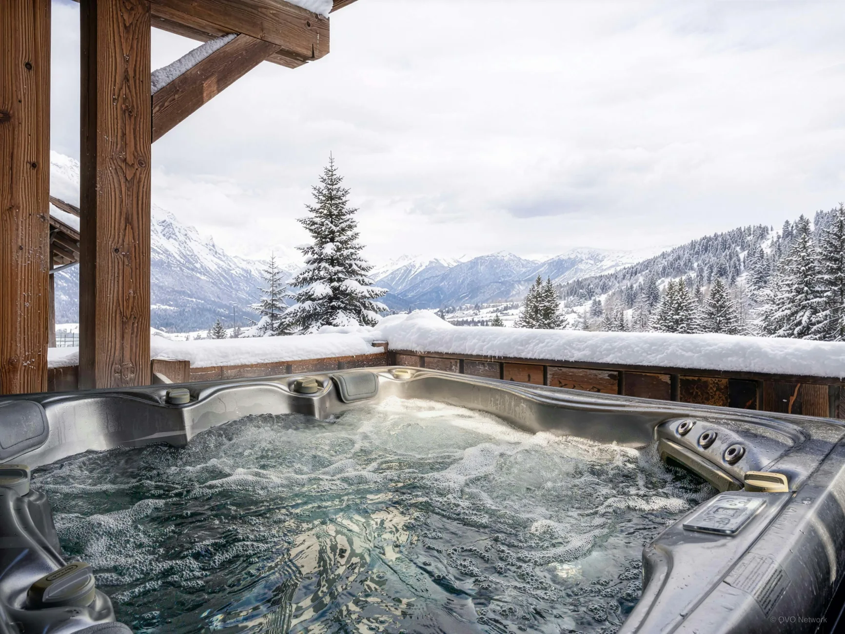 Jacuzzi & vue d'hiver