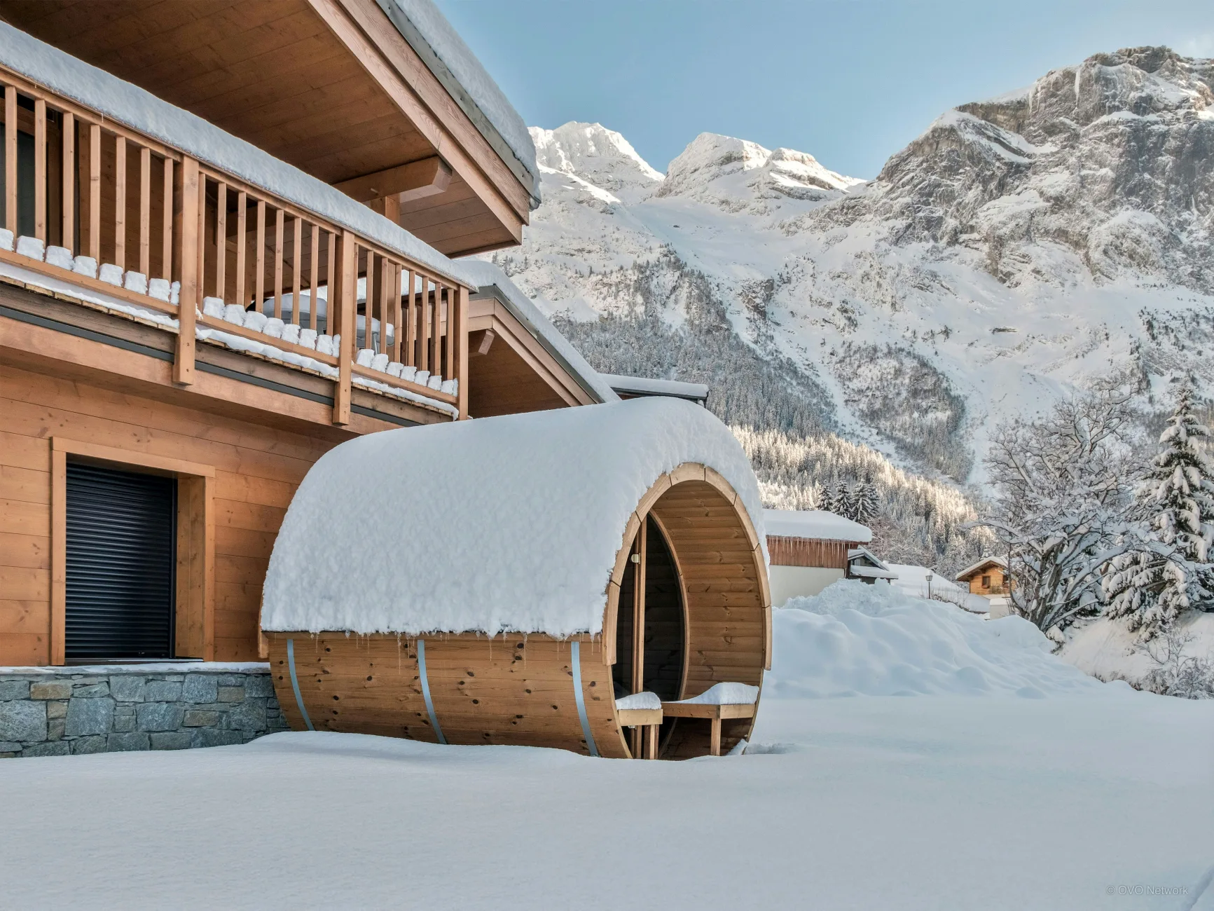 Extérieur d'hiver et sauna