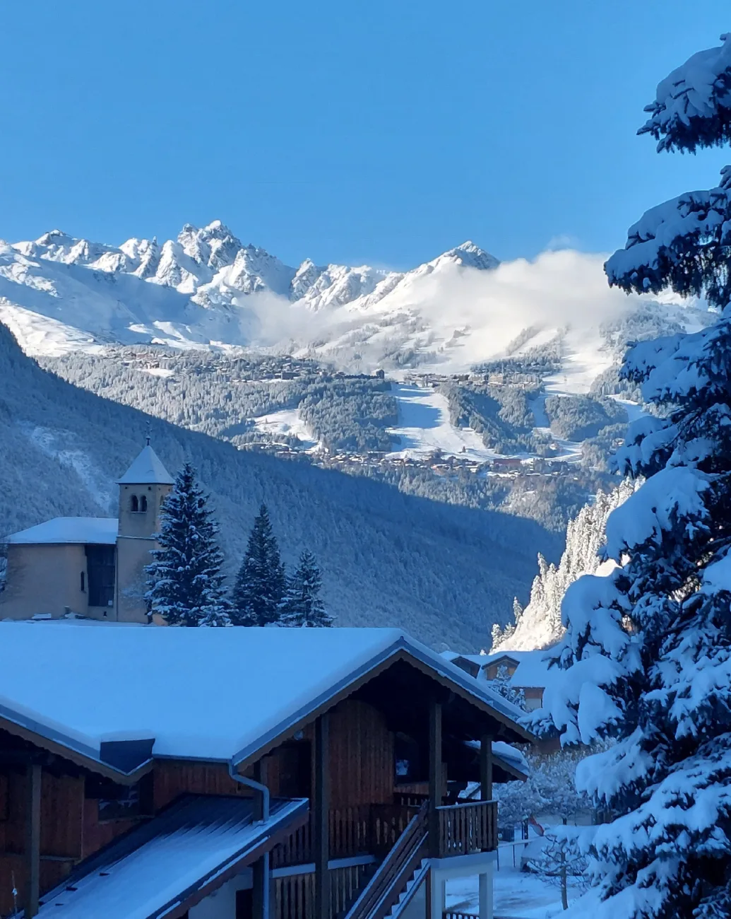 Vue sur Courchevel, depuis le chalet