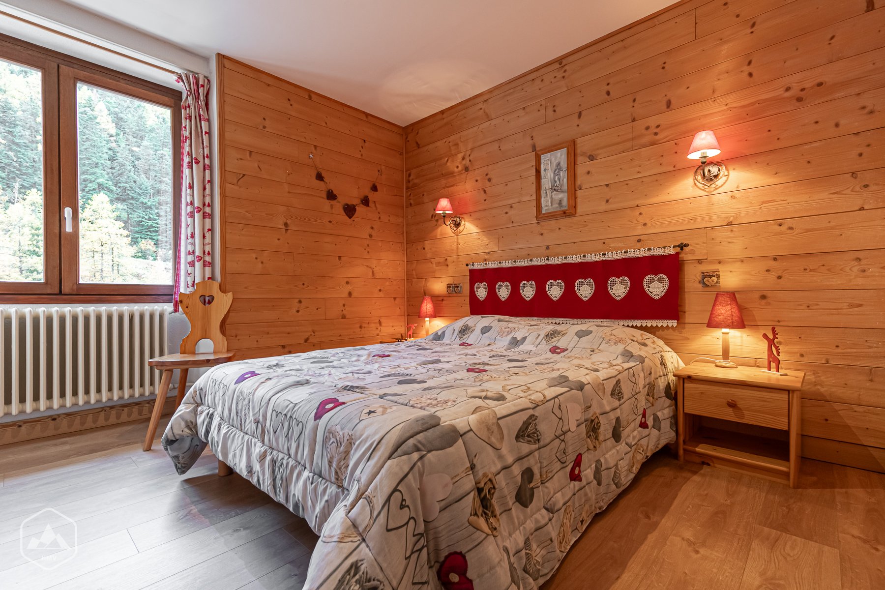 Chambre double, lit en 140/190