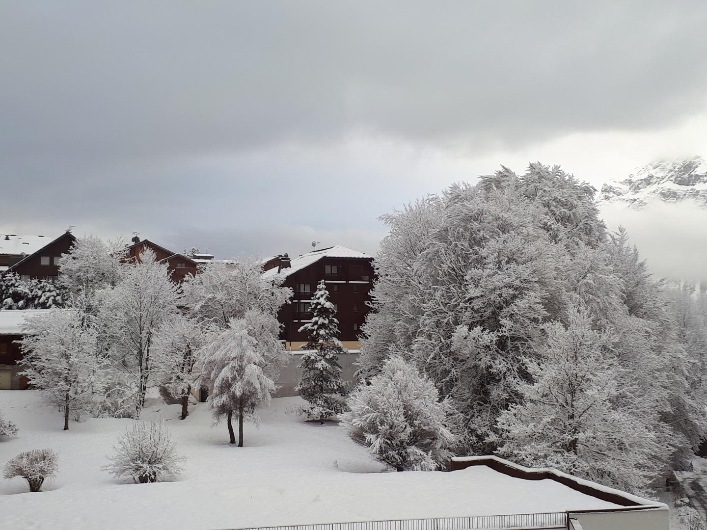 vue du balcon après une belle chute de neige !