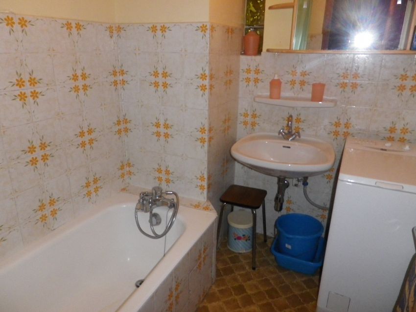 salle de bain avec baignoire, lave-linge (WC séparé)