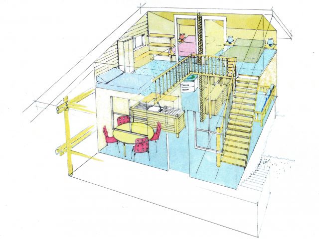  Eclaté  intérieur du chalet  