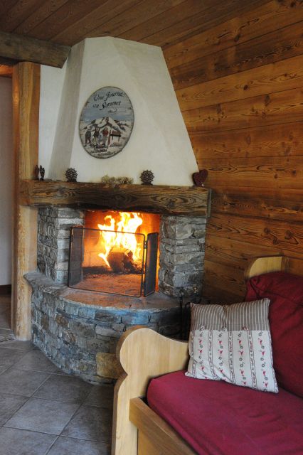 Salon avec cheminée ( bois fourni)