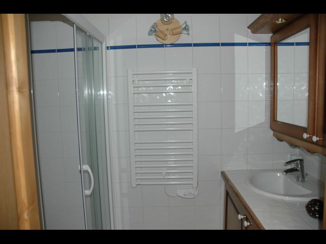 Salle de douche située au niveau 1 de l'appartement