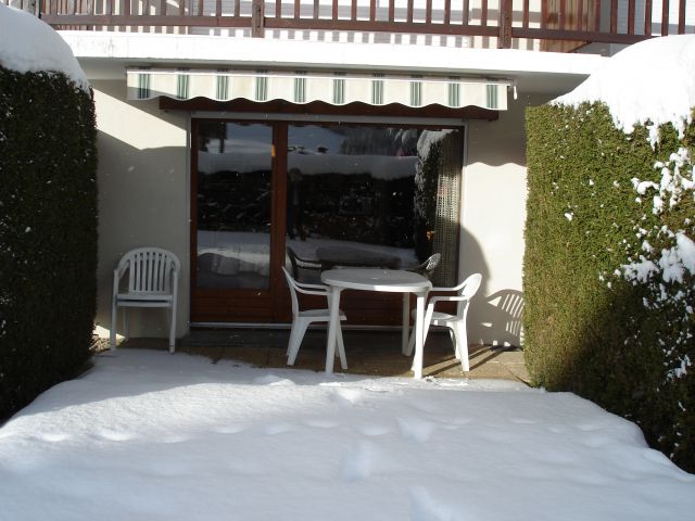terrasse en hiver,jardin privatif exposition plein sud 