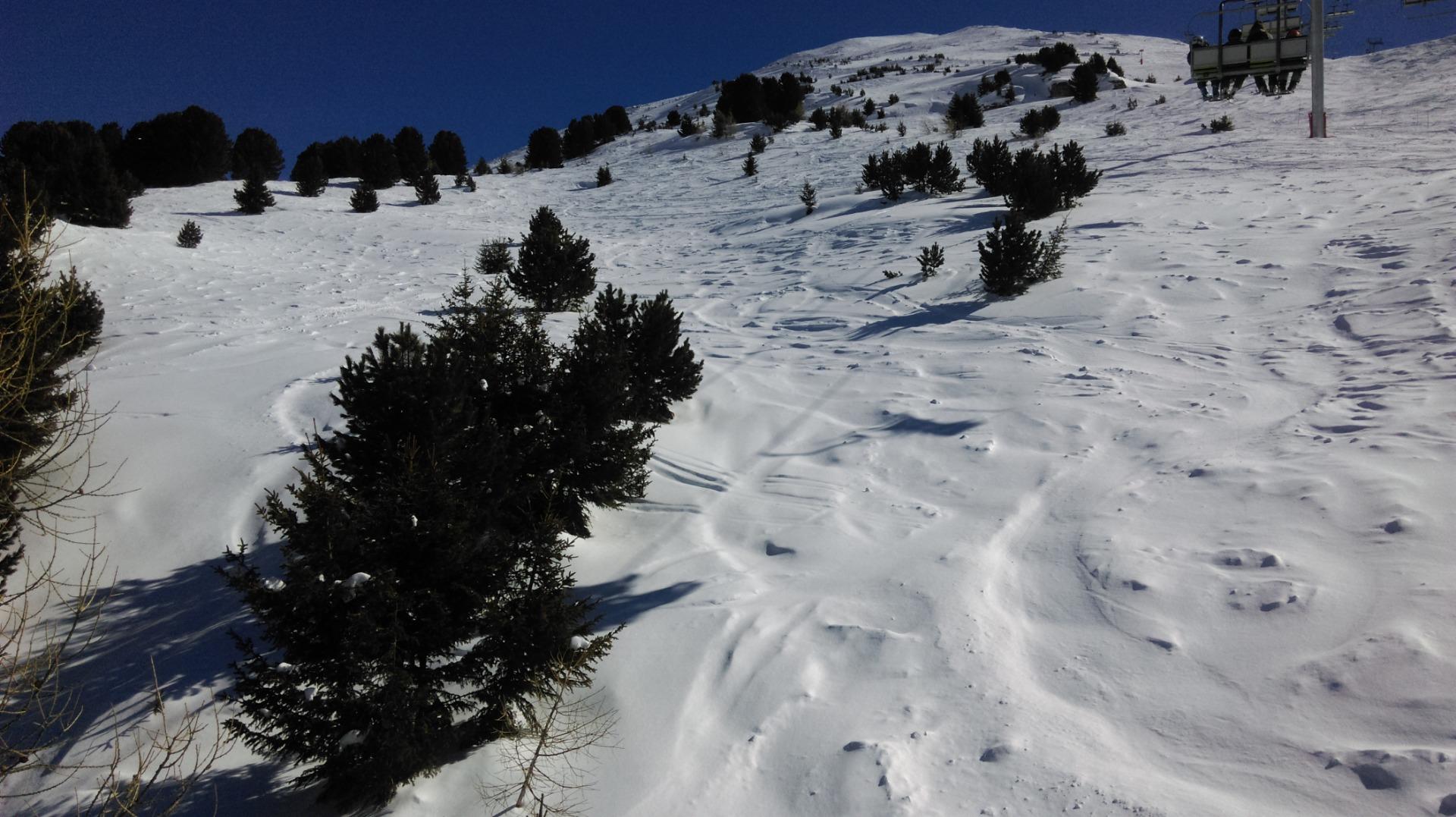 Secteur Freeride au sommet du télésiège du Carrelet